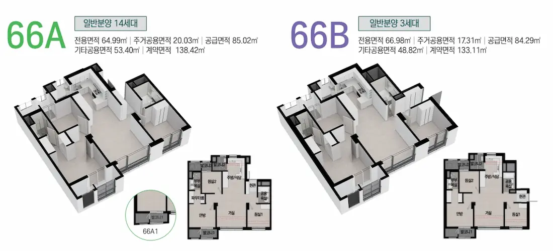 66㎡A·B 평면도